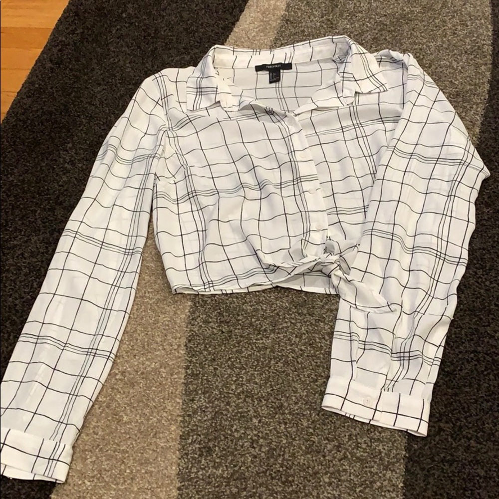 White striped crop top